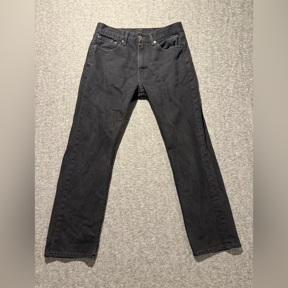 Levis 505 black jeans men’s measure 32x30 (tag 33x34) Straight Fit cotton denim - Picture 3 of 11